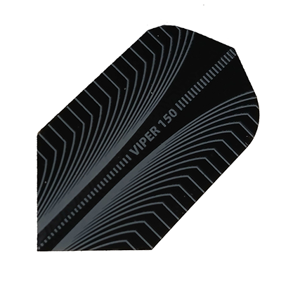 150 Micron Viper pattern black and silver slim dart flight