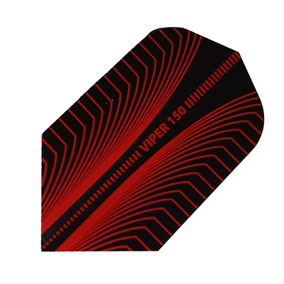 150 Micron Viper pattern black and red slim dart flight