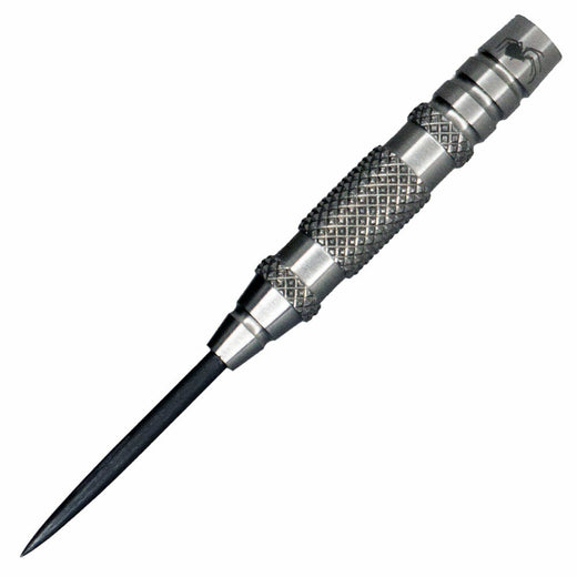 Laserdart Silver Widow Fixed steel tip dart, knurled barrel close-up