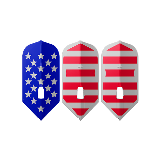 L-Style Flight, American Flag v2 design, slim shape, mixed blue stars and red stripe set
