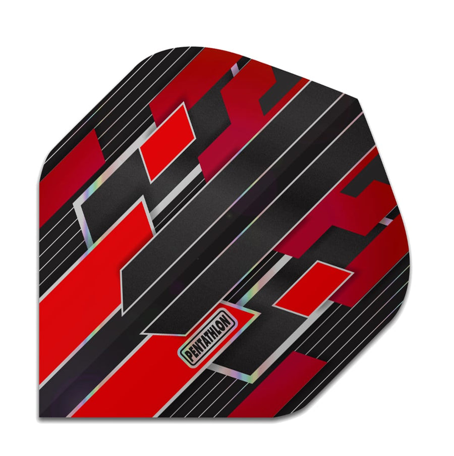 Pentathlon dart flight, red shimmer design