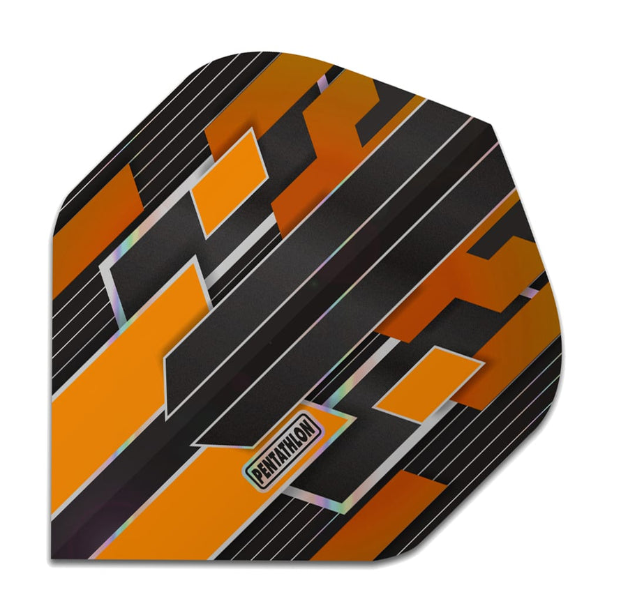 Pentathlon dart flight, orange shimmer design