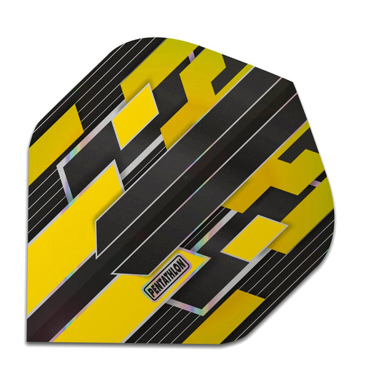 Pentathlon dart flight, yellow shimmer design