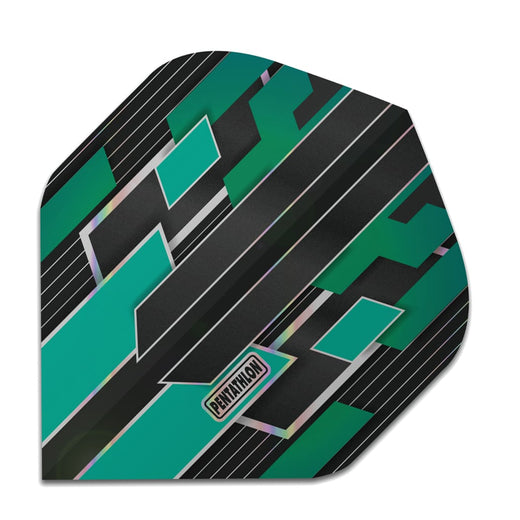 Pentathlon dart flight, aqua shimmer design