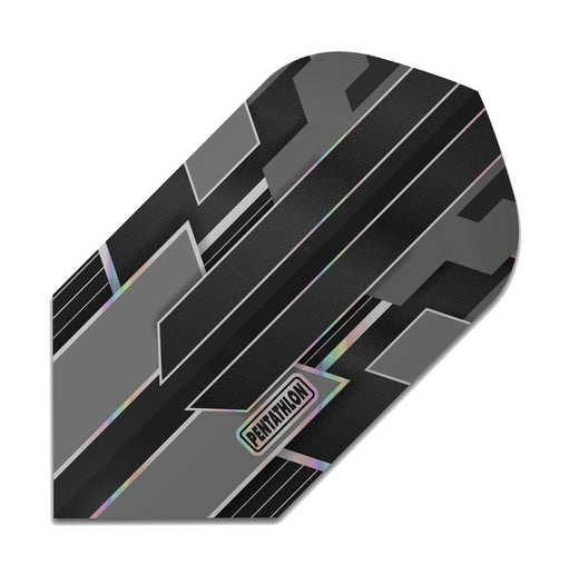 Pentathlon dart flight, slim shape, grey shimmer design