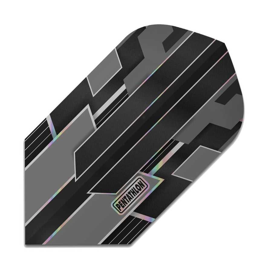 Pentathlon dart flight, slim shape, grey shimmer design