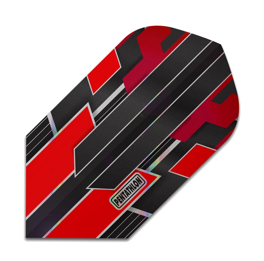 Pentathlon dart flight, slim shape, red shimmer design