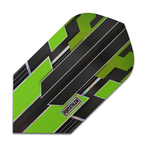 Pentathlon dart flight, slim shape, green shimmer design