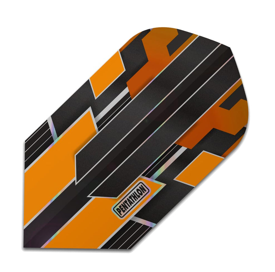 Pentathlon dart flight, slim shape, orange shimmer design