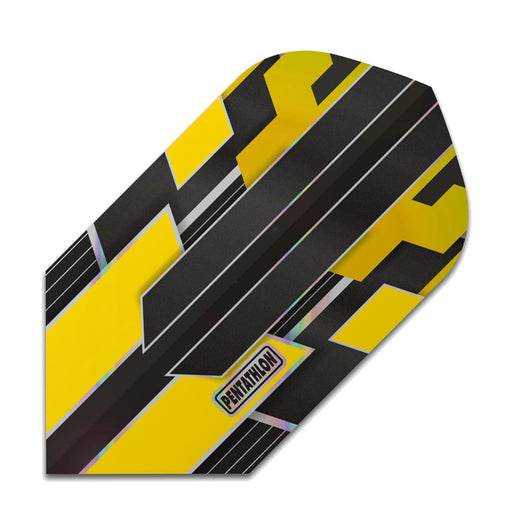 Pentathlon slim dart flight in yellow shimmer finish