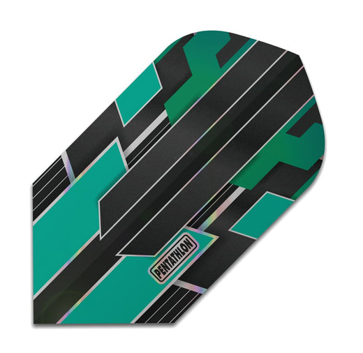 Pentathlon slim dart flight in aqua shimmer finish
