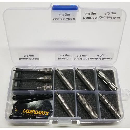 Laserdart Laserbitz Bitz Kit Steel Tip, assorted case with shafts and flights