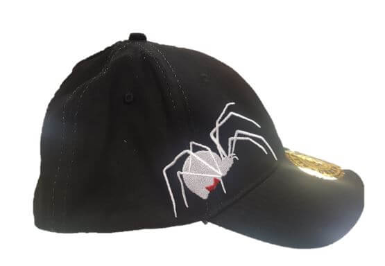 Black Laserdarts fitted ball cap with Spider graphic