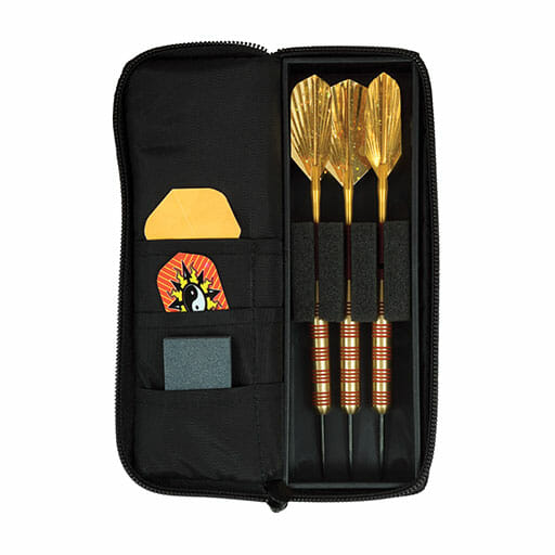 Casemaster Salvo padded nylon dart case, open, black