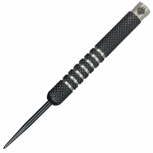 Cougar Steel Tip Dart, black barrel close-up showing knurled and grooved grip