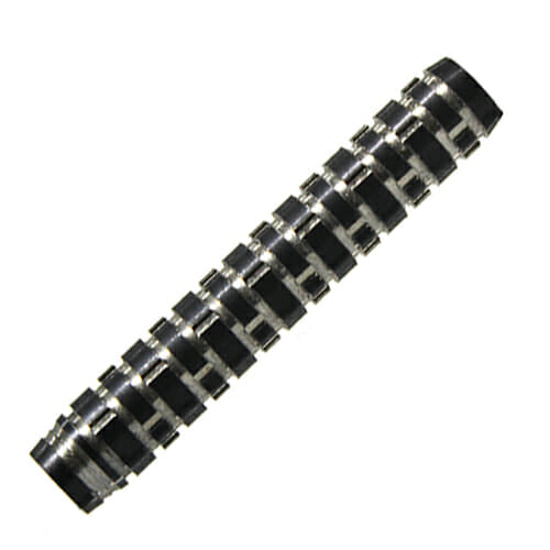 Laserdart Brickhouse steel tip dart barrel, black and silver brick-cut finish