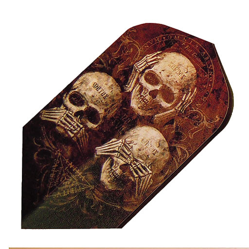 Alchemy dart flight featuring a hear, speak and see no evil design