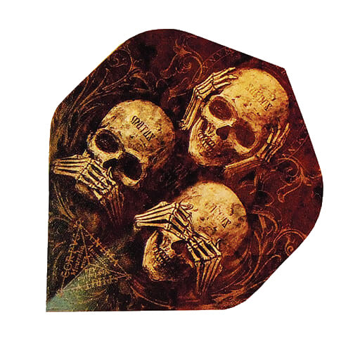 Alchemy Flights dart flight with hear no evil, speak no evil, see no evil graphic