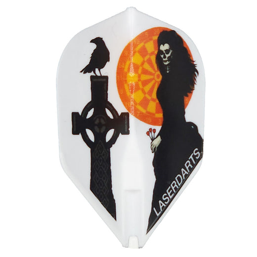 Laserdart WidowMaker dart flight with built-in champagne ring, EZ Design print