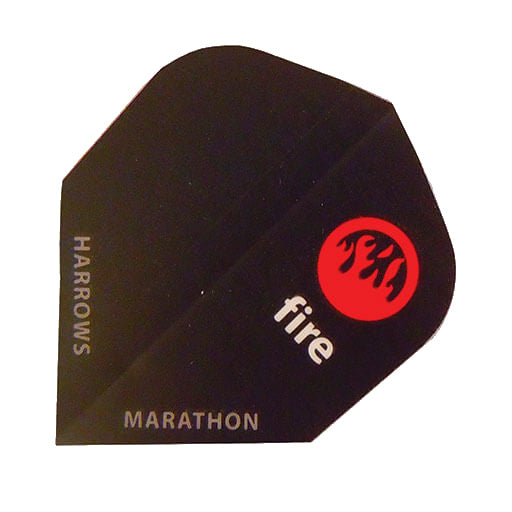 Harrow Flight dart flight in black with red fire circle graphic