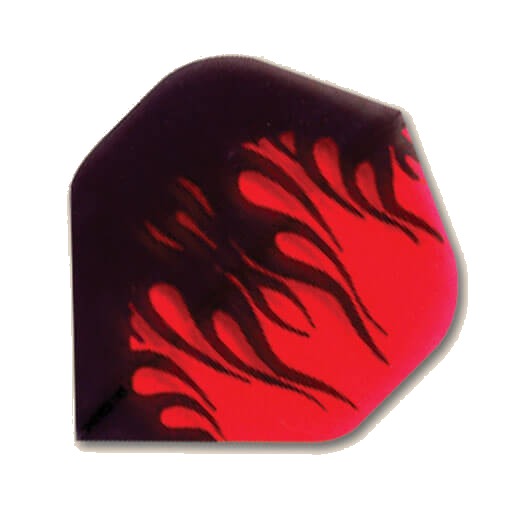 Hi-Vis Flights dart flight, red background with black flames