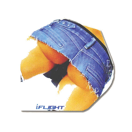 I-Flights dart flight with blue jean short skirt print