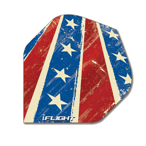 I-Flight dart flight, off-white with red and blue stars and stripes