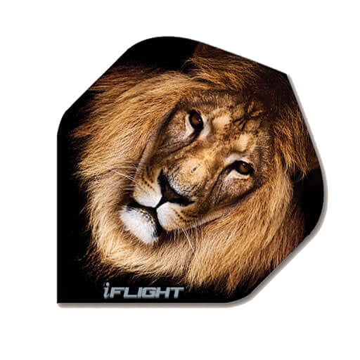 I-Flight dart flight, black with lion head print