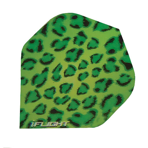 I-Flight dart flight, green and black leopard print