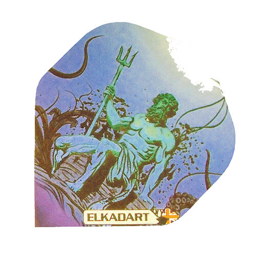 I-Flights dart flight with a statue graphic on blue background