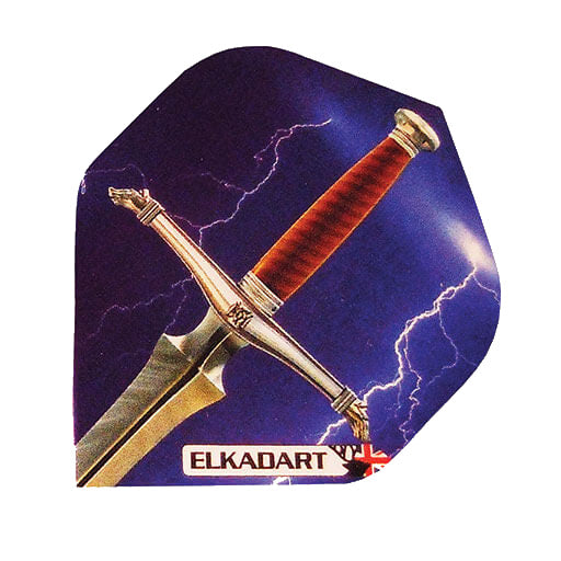 I-Flights dart flight with lightning and sword graphic on dark blue background