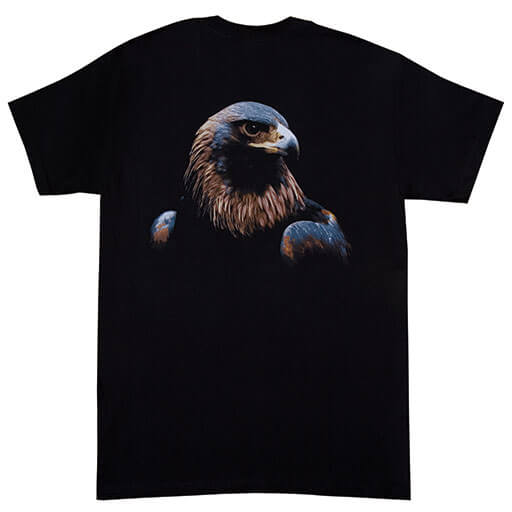 Black Laserdarts Eagle t-shirt, back view showing the graphic