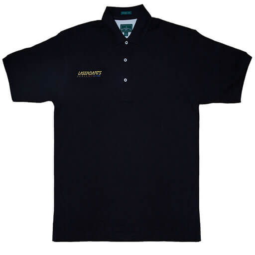 Black Laserdarts Logo polo shirt with embroidered left breast logo