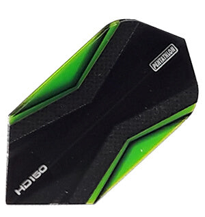 150 Micron Flights in black and green