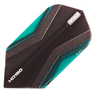 150 Micron Flights in black and teal