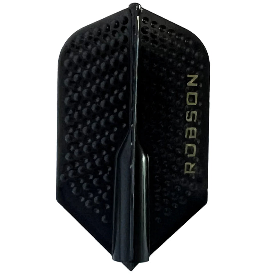 Robson Plus slim golf-dimple dart flight in black