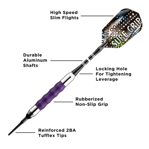 Sure Grip Soft Tip Dart #9 barrel, purple