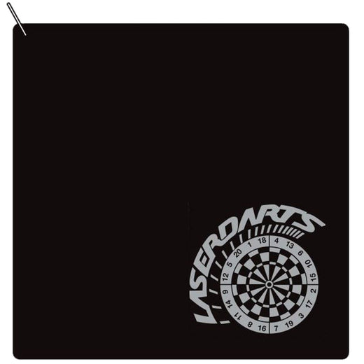 Black Laserdarts microfiber towel with silver dartboard print