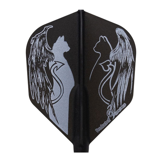 Cosmo Fit Flight Signature, Samson Yeung design, black flight with angel cat and roses graphic