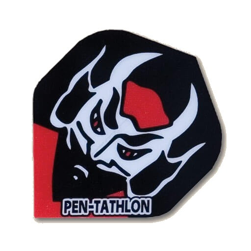 Pentathlon Flights X024, red, white and black devil head graphic