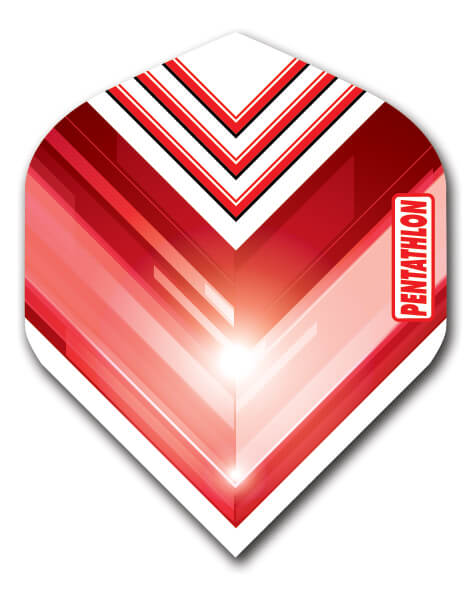 Pentathlon dart flight in red and white