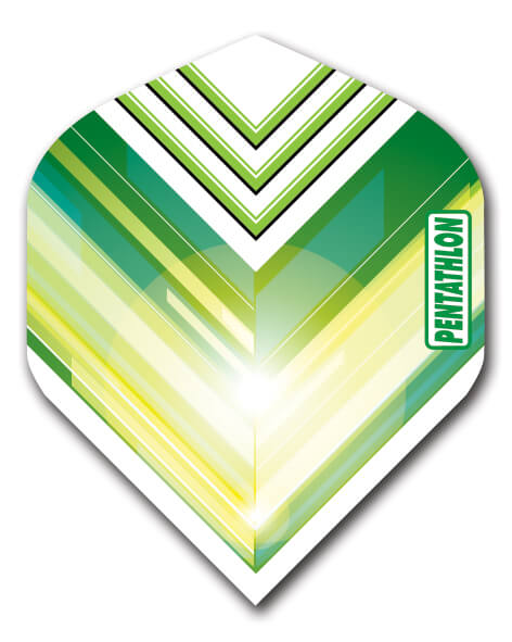 Pentathlon dart flight in green and white