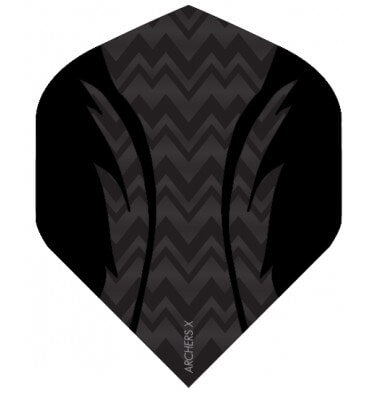 Archers X dart flight in black with a flat black design