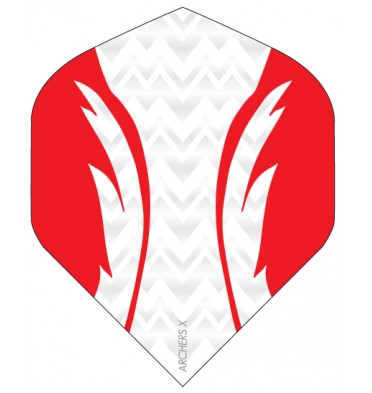 Archers X dart flight in red and white