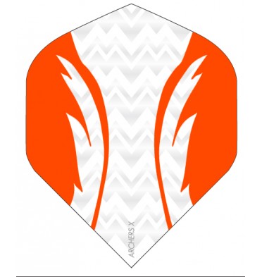 Archers X dart flight in orange and white