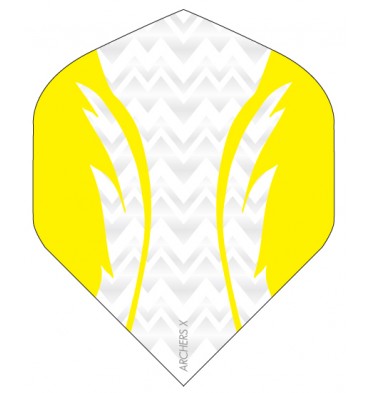 Archers X dart flight in white and yellow
