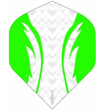 Archers X dart flight in green and white