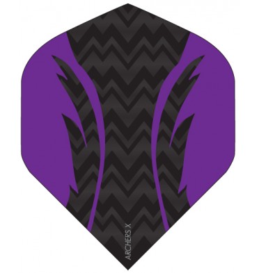 Archers X dart flight in purple and black