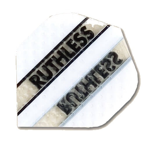 Amazon-Ruthless dart flight in transparent white, embossed