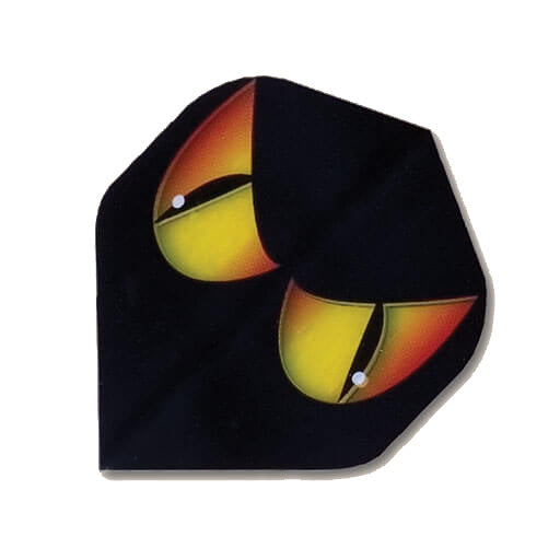 Amazon-Ruthless dart flight in black, orange snake eyes print